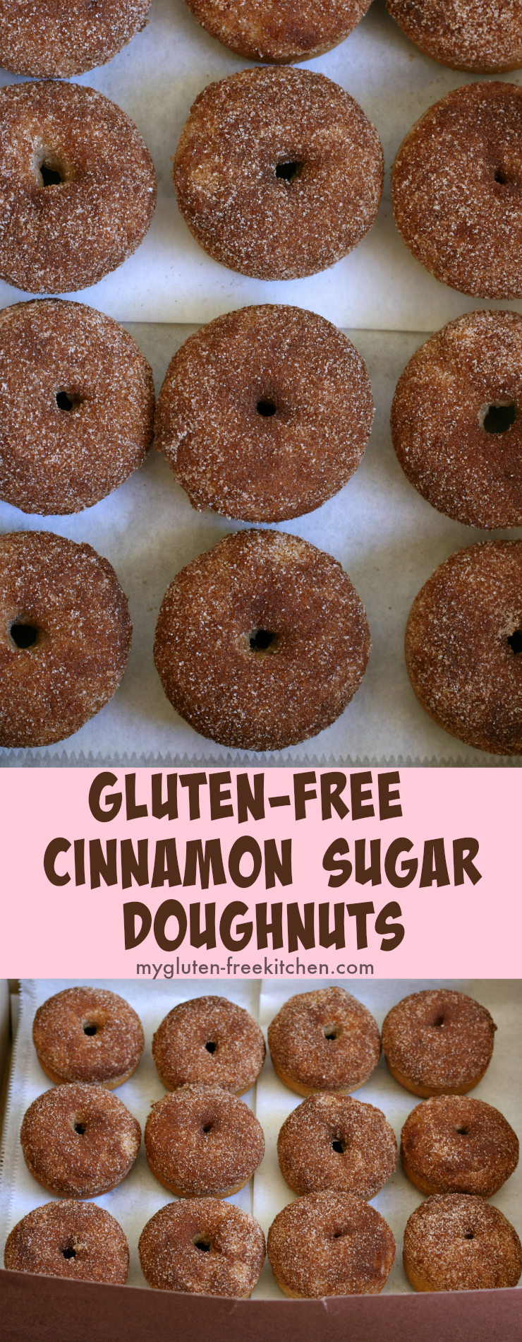 Gluten-free Cinnamon Sugar Doughnuts Donuts recipe. #glutenfreerecipe