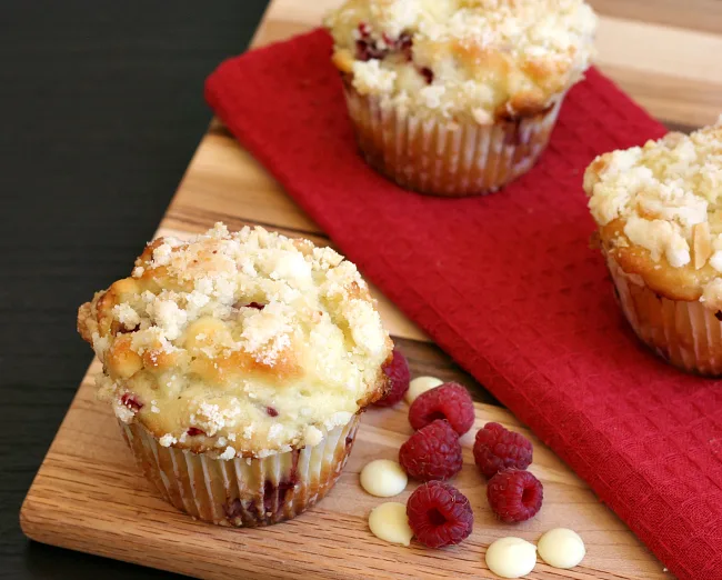 Gluten-free Raspberry White Chocolate Muffins