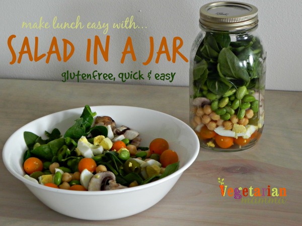 Salad in a Jar -Vegan, Gluten-free, and easy lunch from Vegetarian Mamma