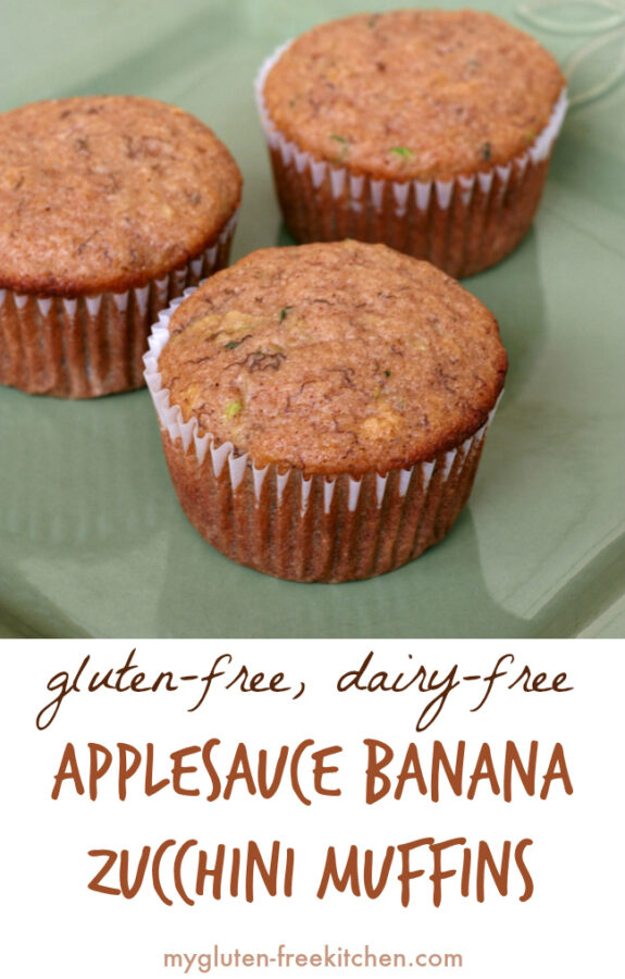 Glutenfree Dairyfree Applesauce Banana Zucchini Muffins