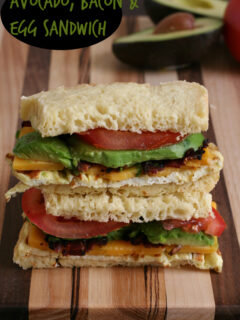 Gluten-free Avocado Bacon and Egg Sandwich