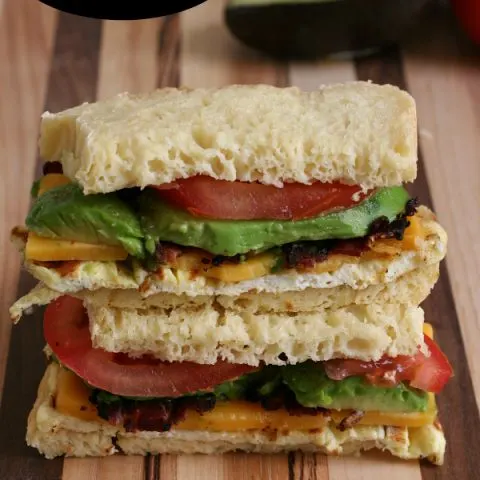Gluten-free Avocado Bacon and Egg Sandwich