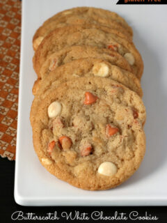 Gluten-free Butterscotch White Chocolate Chip Cookies - Love this flavor combo!