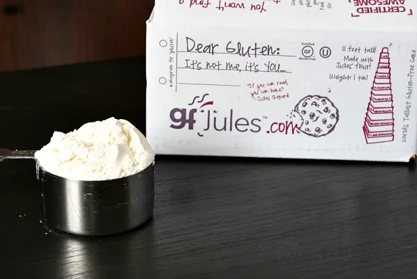 Cup of gfJules gluten-free all-purpose flour