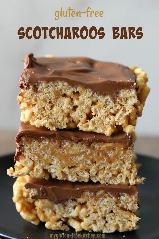 Gluten-free Scotcharoos Bars stack of 3