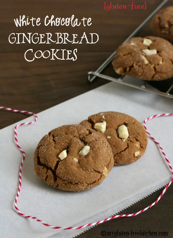Gluten-free White Chocolate Gingerbread Cookies - Perfect for Christmas cookie trays!