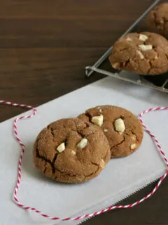 Gluten-free White Chocolate Chunk Gingerbread Cookies Recipe - Great for gift giving!