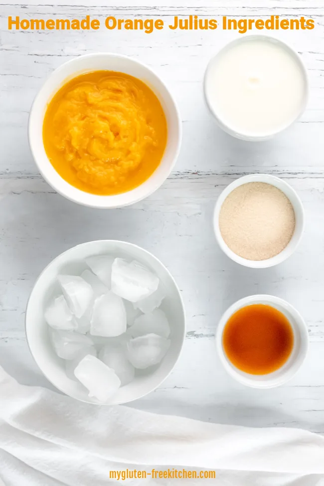 Homemade Orange Julius ingredients