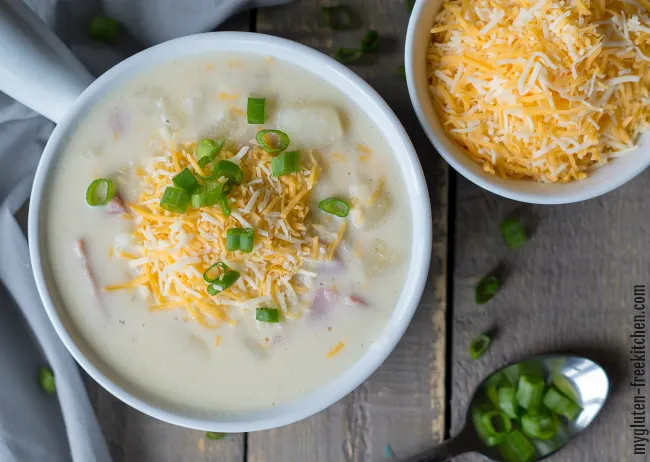 Gluten-free Cheesy Baked Potato Soup