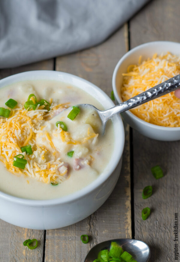 Glutenfree Cheesy Baked Potato Soup