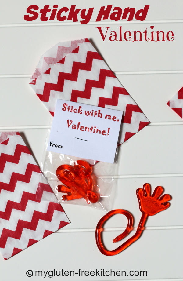 Sticky Hand Valentine - A fun alternative to food or candy for classroom Valentine's cards. Fun for boys or girls!