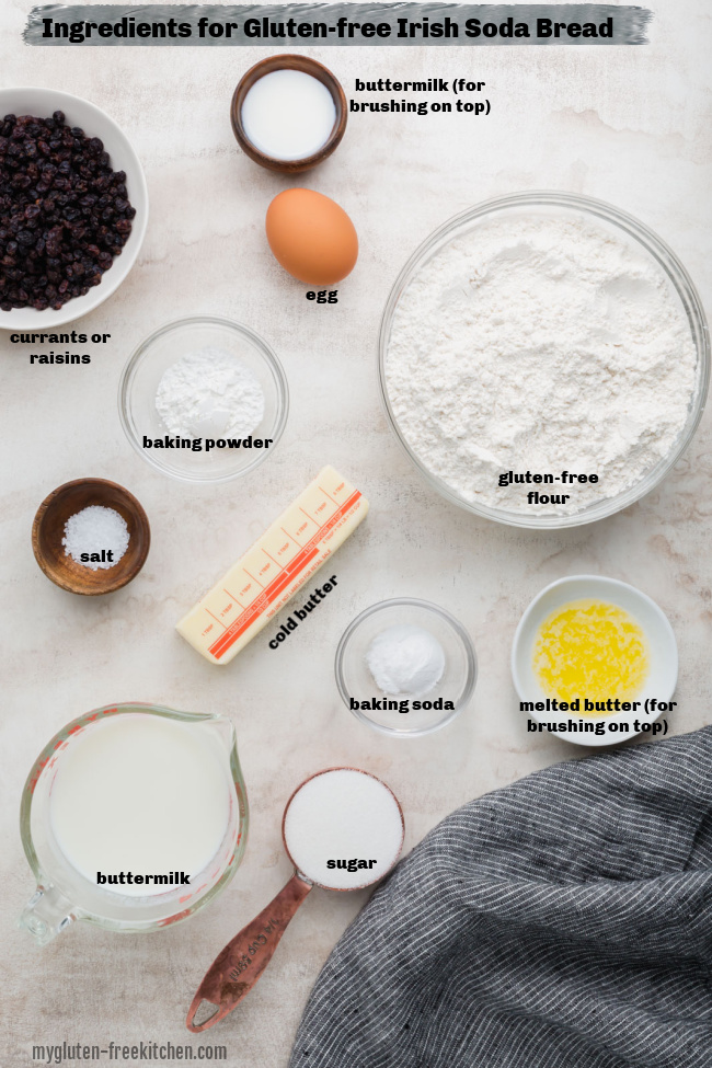 Ingredients for Gluten-free Irish Soda Bread