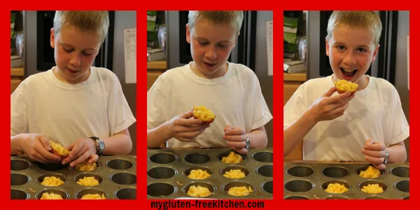 Kids making Ham Mac n Cheese Cups