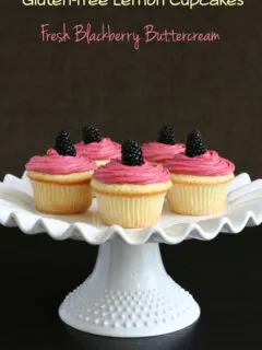 Gluten-free Lemon Cupcakes with Fresh Blackberry Buttercream