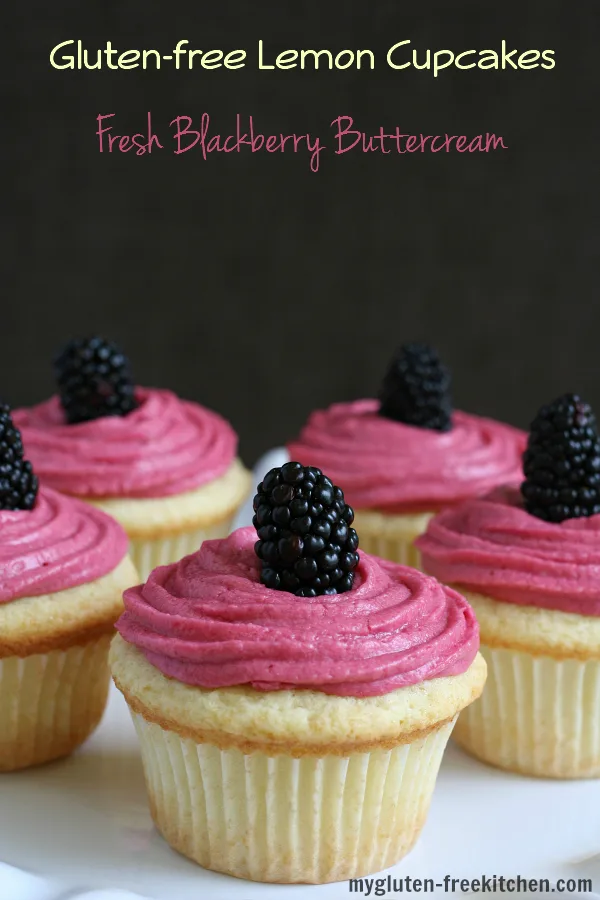 Gluten-free Lemon Cupcakes with Blackberry Buttercream Recipe