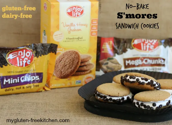 Gluten-free No Bake S'mores Sandwich Cookies - Sticky, gooey deliciousness!