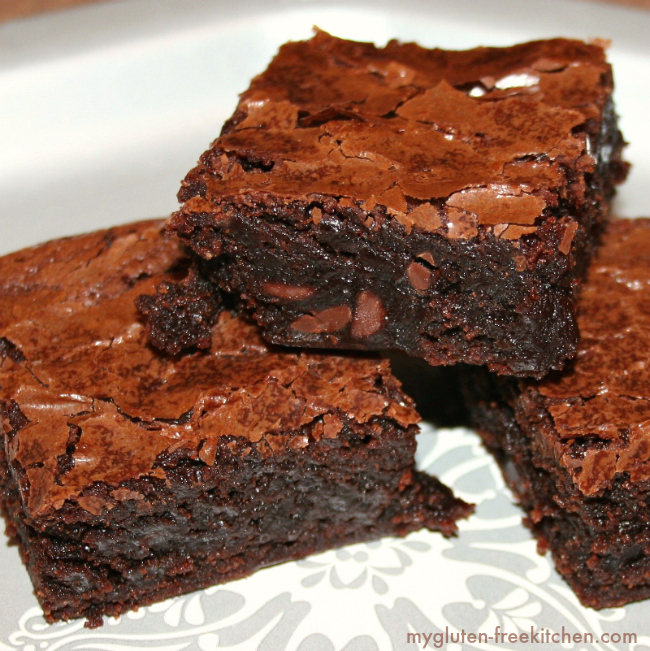 Best Fudgy Chewy Gluten-free Brownies ever! Easy recipe!