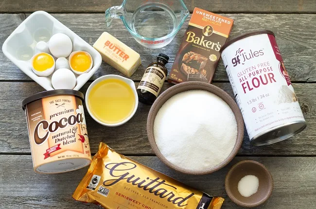 Ingredients for gluten-free brownies