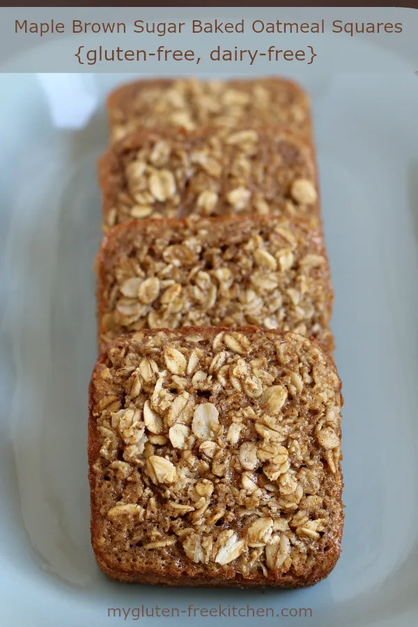 Gluten-free and dairy-free Maple Brown Sugar Baked Oatmeal Squares