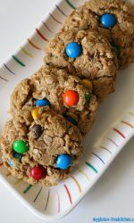 Gluten-free Monster Cookies Recipe. This is an easy flourless cookie recipe with M&Ms, peanut butter and gluten-free oats.