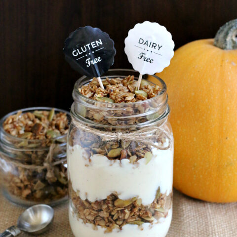 Pumpkin Spice Granola Parfaits - You'd never guess these are gluten-free and dairy-free by the taste! Easy recipe!