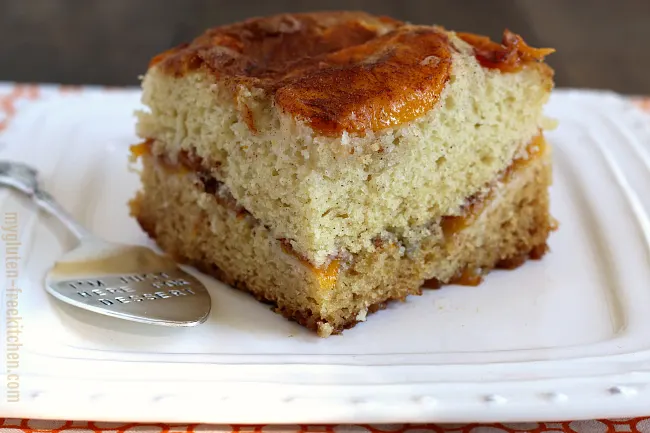 Slice of Gluten-free Peach Cake