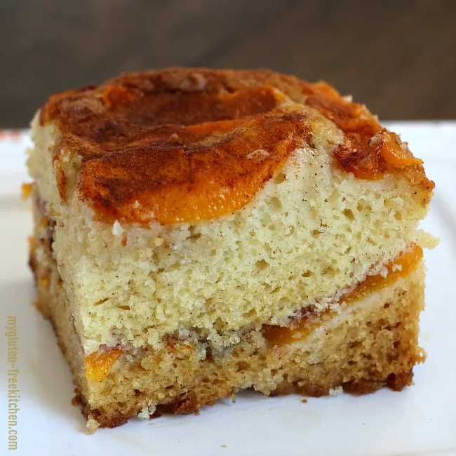 Square of Gluten-free Peach Cake