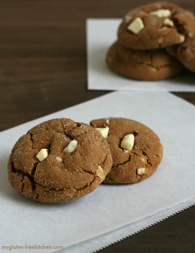 Gluten free White Chocolate Gingerbread Cookies