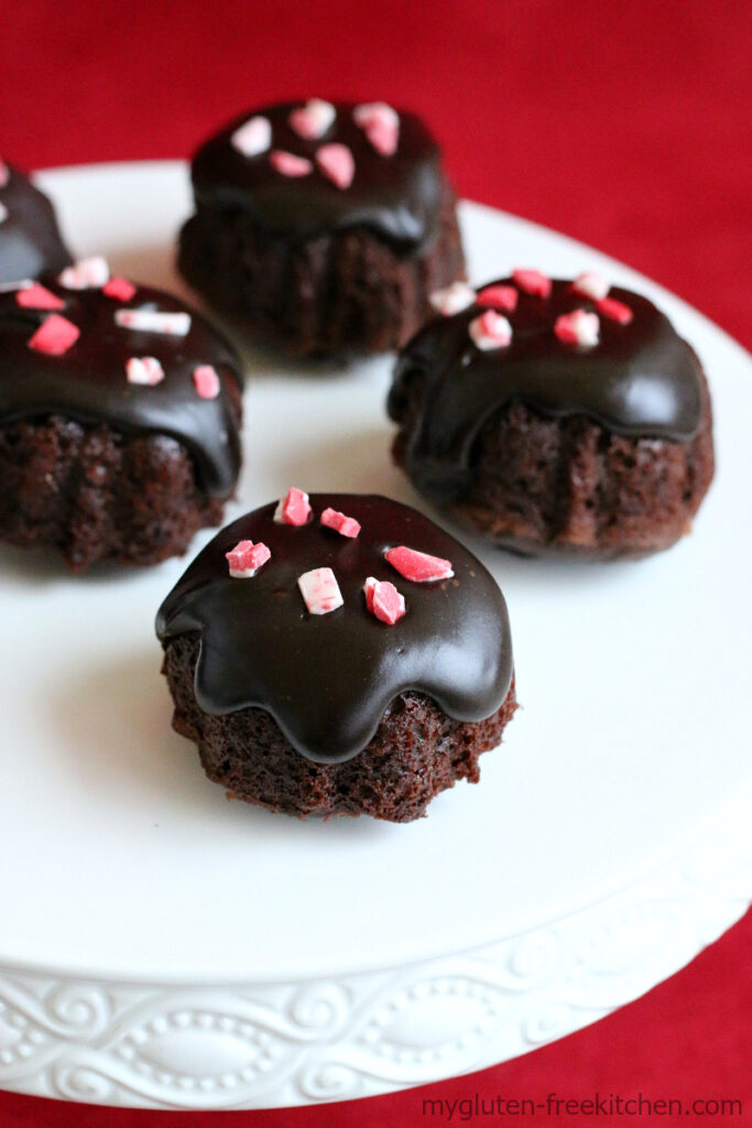 Gluten Free Chocolate Peppermint Mini Bundt Cakes