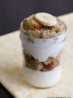 Gluten-free Banana Bread Parfait - Easy recipe for breakfast at home or on the go!