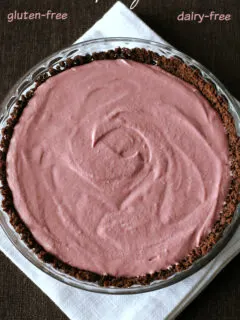Chocolate Raspberry Mousse Pie that's gluten-free and dairy-free