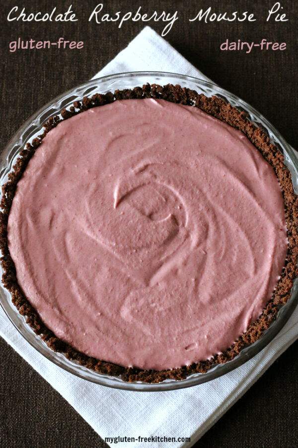 Chocolate Raspberry Mousse Pie {Glutenfree, Dairyfree}