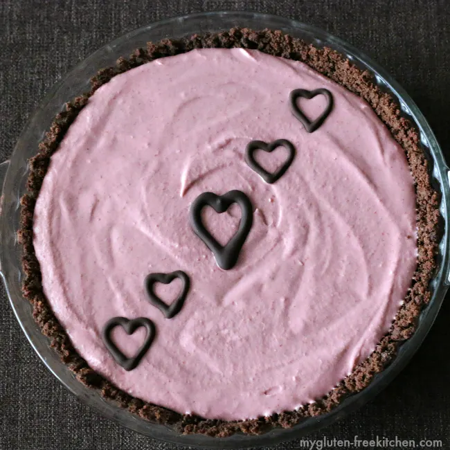 Gluten-free Dairy-free Chocolate Raspberry Mousse Pie