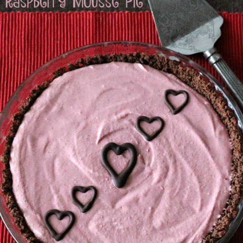 Gluten-free, Dairy-free Chocolate Raspberry Mousse Pie - Recipe for a delicious Valentine's Day treat!