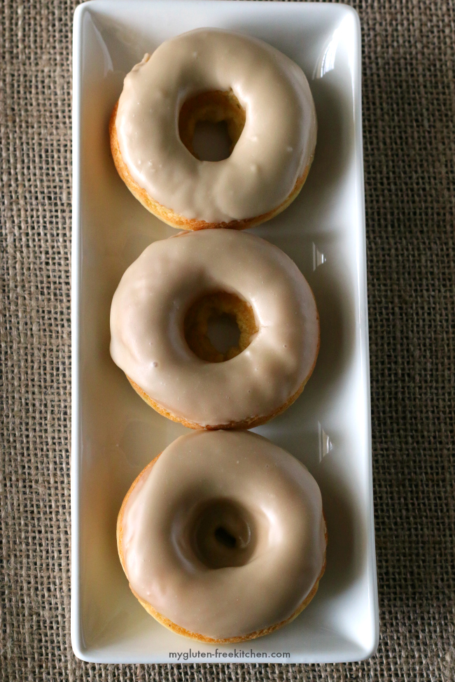 Maple Donuts - Gluten-free and dairy-free. These don't have the texture of baked doughnuts even though they are baked! They taste real!