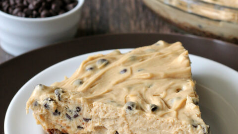 Gluten-free Chocolate Chip Peanut Butter Pie. Easy recipe for an impressive dessert!