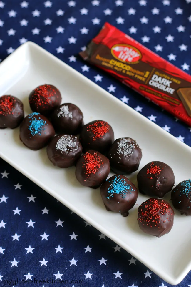 Gluten-free, Dairy-free Dark Chocolate Brownie Balls Recipe- These bites are super rich!