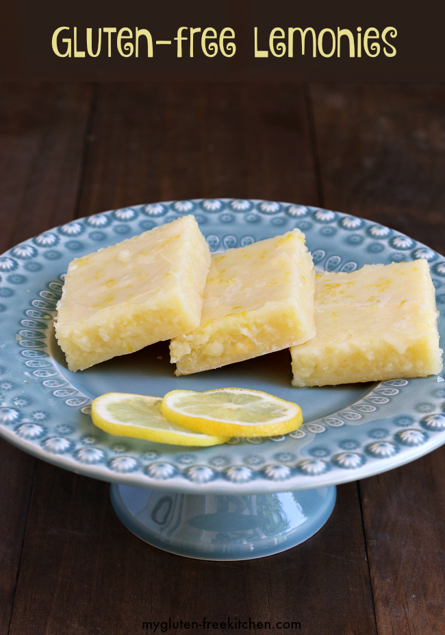 Gluten-free Lemonies - The texture of brownies but with tons of fresh lemon flavor! Some call this recipe lemon brownies.