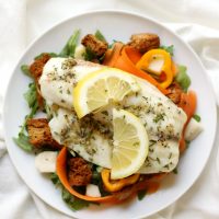 Lemon-Pepper-Tilapia-Spring-Arugula-Salad-Homemade-Garlic-Herb-Croutons-5 YES