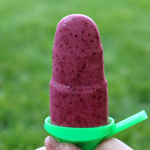 Triple Berry Smoothie Popsicles. Fun, naturally gluten-free treat that's perfect for hot summer days!