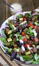 Gluten-free Bacon Blue Cheese Burger Salad recipe. This was such an easy weeknight dinner.