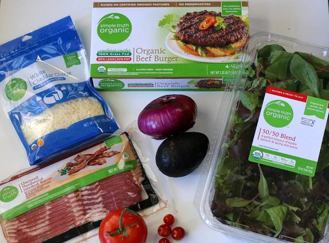Simple Truth Organic ingredients for Bacon Blue Cheese Burger Salad