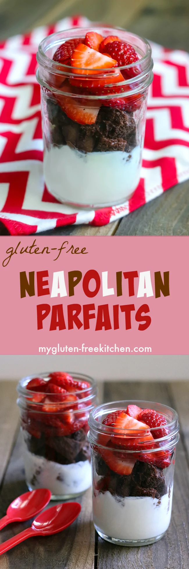 Neapolitan Parfaits. Yummy for breakfast or mid-day snack! Gluten-free, soy-free, nut-free recipe. Can easily adapt for dairy-free too!