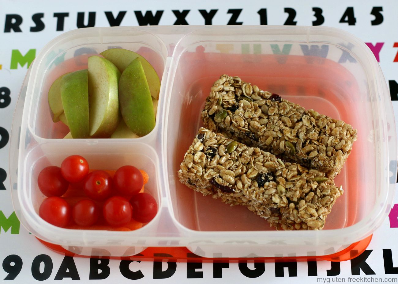 Allergy friendly, gluten-free lunch with homemade chewy granola bars