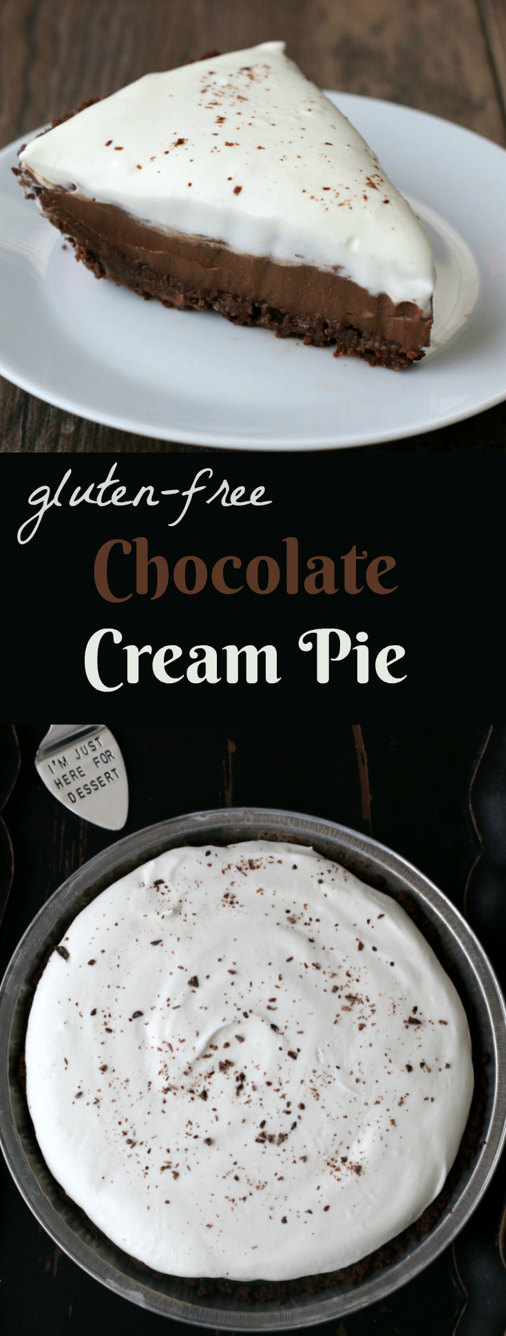 Gluten-free Chocolate Cream Pie Recipe. Perfect for the holidays or anytime! 
