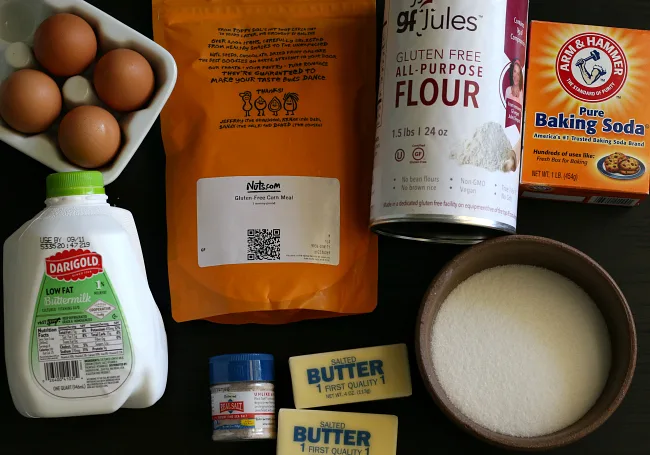 Ingredients for sweet gluten-free cornbread
