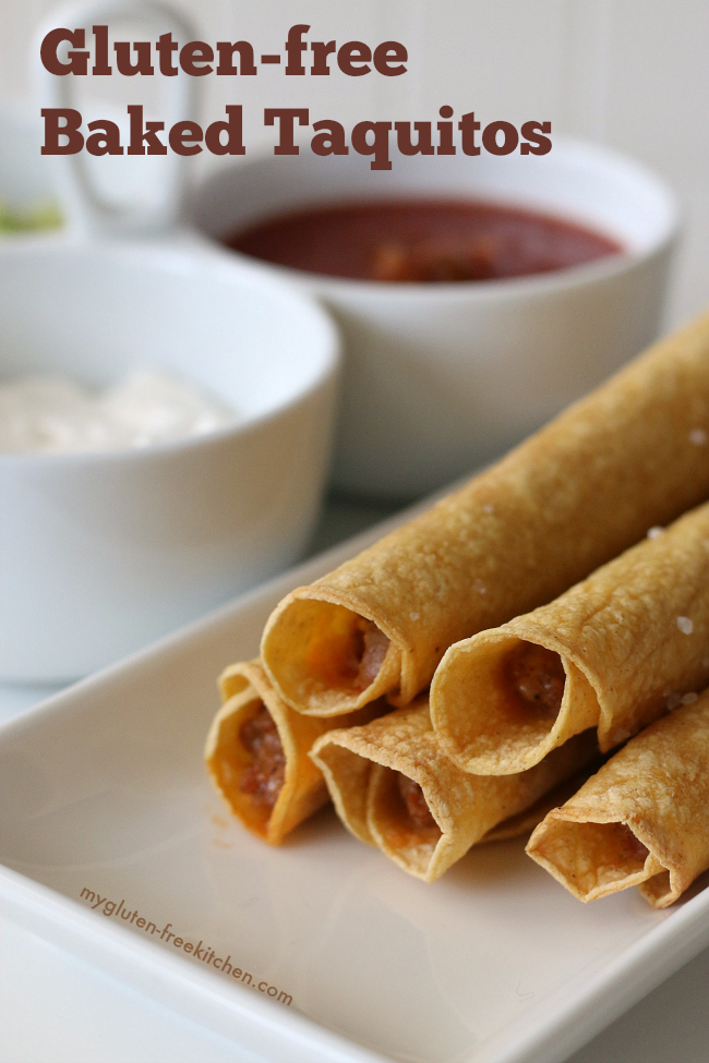 Gluten-free Baked Taquitos Recipe. My kids loved these! Easy appetizer or quick weeknight dinner!