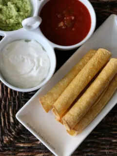 Homemade Gluten-free Baked Taquitos Recipe. Perfect appetizer for parties!
