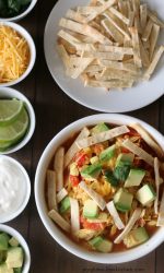 Gluten-free Chicken Tortilla Soup recipe. Quick weeknight meal that everyone can customize!