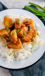 Easy Gluten-free Sweet Chicken served over rice